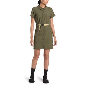 The North Face Class V Dress – Burnt Olive Green, Collared, Short Sleeve (Small)